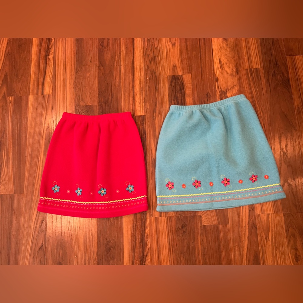 Floral Embroidered Skirt Set - pink size 140 blue size 150